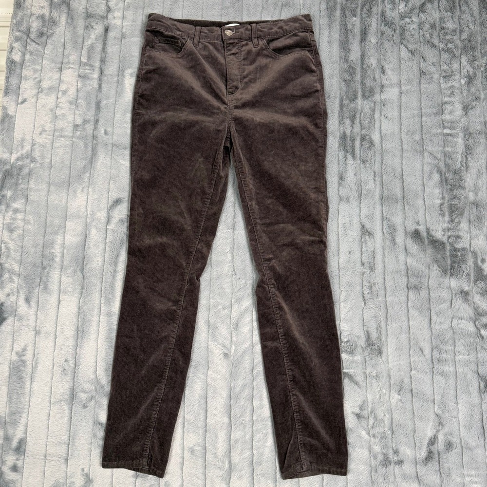 Loft Womens High Waist Skinny Corduroy Pants Brown Size 28 6 Fine Wale Stretch